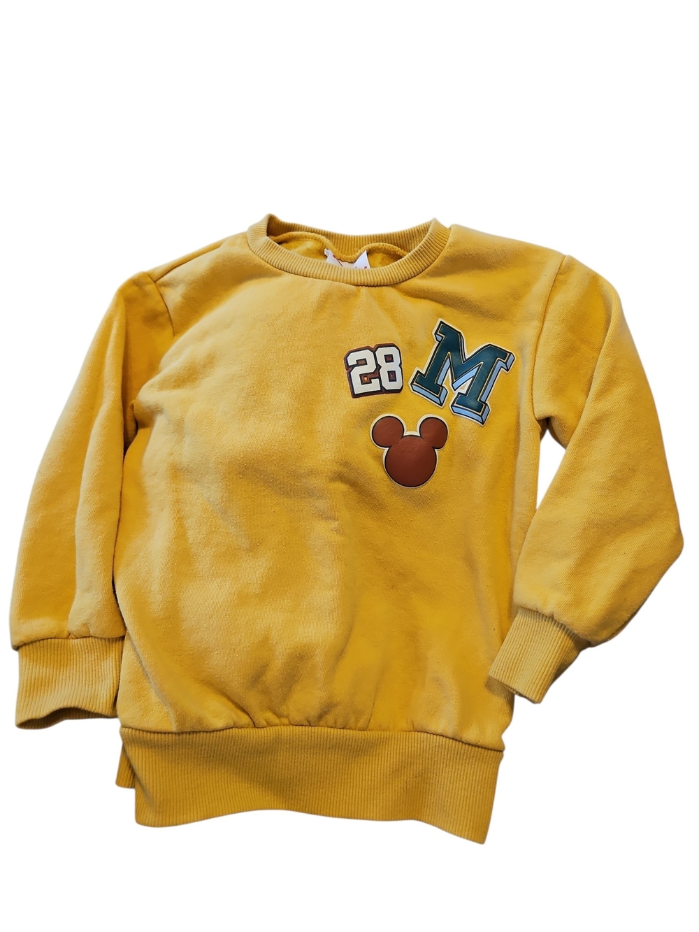 Disney Mustard Yellow Kids Sweatshirt Mickey Mouse Size 3t